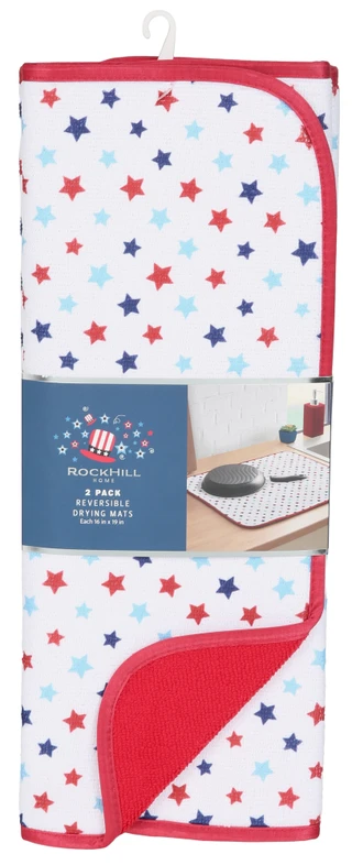 Thumbnail 1: Rockhill Home 2 Pk Americana Stars Reversible Drying Mats 