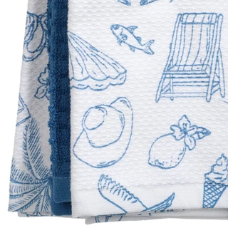 Thumbnail 2: On The Horizon 3 Pk Coastal Shore Soft & Super Absorbent Kitchen Towels 