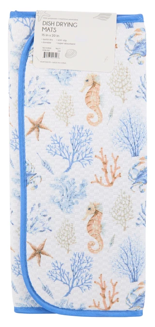Thumbnail 2: Dream Home 2 Pk Seahorse Dish Drying Mats 