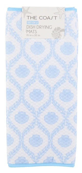 Thumbnail 1: Dream Home 2 Pk Seashell Dish Drying Mats 