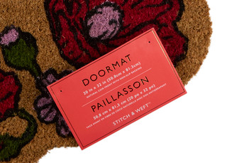 Thumbnail 2: Stitch & Weft 20x32 Hello Poppy Flowers Nonslip Coir Doormat  