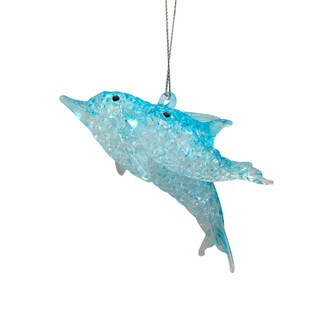 Thumbnail 1: Magical Season Spun Glass Dolphin Family Ornament 