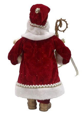 Thumbnail 2: Magical Season 18" Red Staff Bear Santa Figurine 