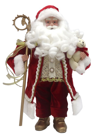 Thumbnail 1: Magical Season 18" Red Staff Bear Santa Figurine 