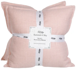 Thumbnail 1: Summit & Sky 2 Pk Solid Texture Decorative Throw Pillows Set 