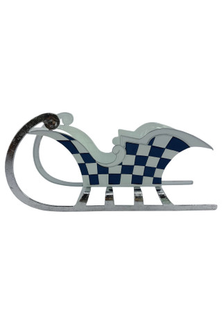 Thumbnail 1: Magical Season 20" Blue Metal Checkerboard Sleigh 