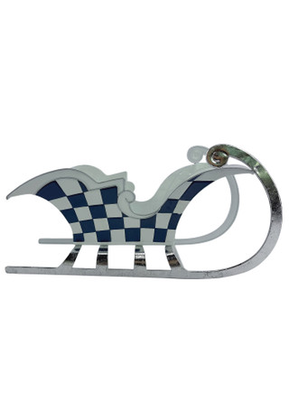 Thumbnail 2: Magical Season 20" Blue Metal Checkerboard Sleigh 