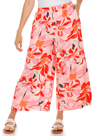 Thumbnail 1: MELLODAY Women's Floral Wide Leg Pants 