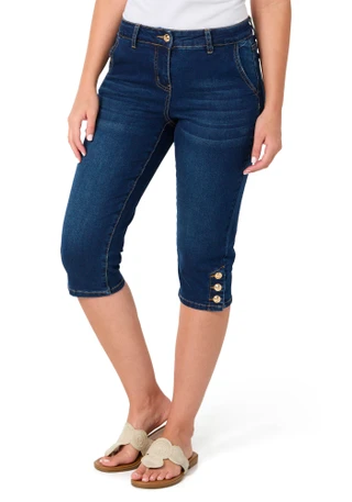 Thumbnail 2: Bleu Petite Snap Button Hem Capris 