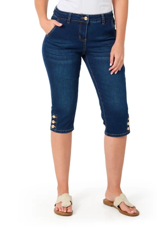 Thumbnail 1: Bleu Petite Snap Button Hem Capris 