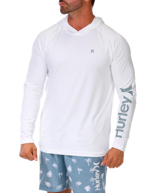 Thumbnail 4: Hurley Men's 2 Pc Hooded Long Sleeve Shirt & Swim Shorts Set 