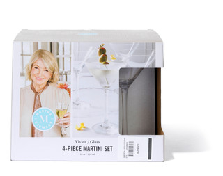 Thumbnail 2: Martha Stewart 4 Pk Glass Martini Set 