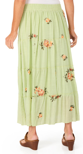 Thumbnail 2: Ana & Rose Women's Embroidered Tiered Maxi Skirt 