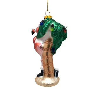 Thumbnail 2: Magical Season Glass Flamingo by Palm Tree Ornament 