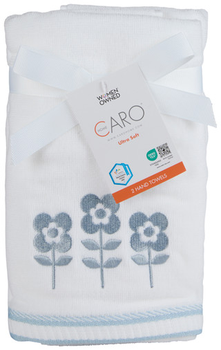 Thumbnail 1: Caro Home 2 Pk Daisy Garden Hand Towels Set 