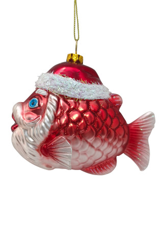 Thumbnail 2: Magical Season Santa Fish Glass Ornament 