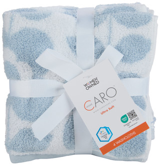 Thumbnail 1: Caro Home 4 Pk Ultra Soft Daisy Garden Washcloths Set 