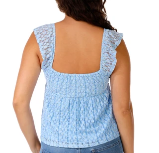 Thumbnail 3: Derek Heart Juniors Floral Lace Babydoll Tank Top 