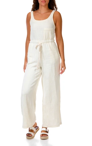 Thumbnail 1: BY TOGETHER Women's Sleeveless Woven Belted Jumpsuit  