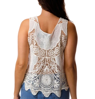 Thumbnail 3: LIV LOS ANGELES Women's Crochet Tank Top 
