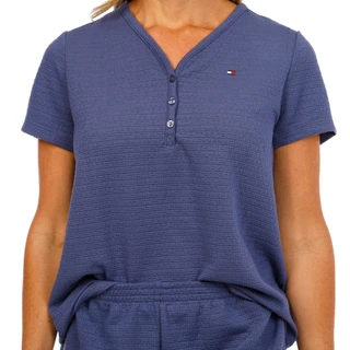 Thumbnail 3: Tommy Hilfiger Women's Short Sleeve Henley & Boxer Pajama Set 