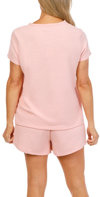 Thumbnail 2: Tommy Hilfiger Women's Short Sleeve Henley & Boxer Pajama Set 