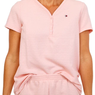Thumbnail 4: Tommy Hilfiger Women's Short Sleeve Henley & Boxer Pajama Set 