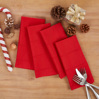 Thumbnail 3: IZOD Red Chadwick Christmas Napkin Set - 4 Piece 