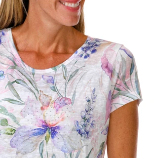 Thumbnail 3: Milano Women's Short Sleeve Floral Print Top  