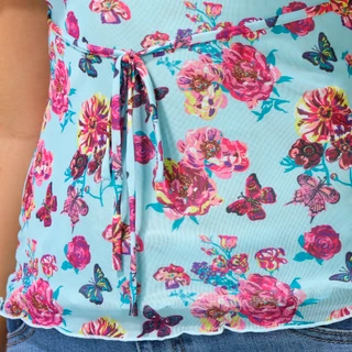 Thumbnail 4: Madden Girl Juniors Cinched Front Floral V Neck Top  