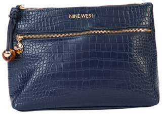 Thumbnail 1: NINE WEST Crocodile Embossed Cosmetic Bag 