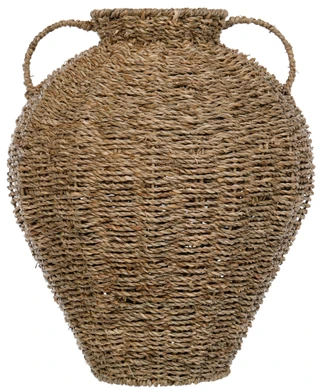 Thumbnail 2: Bluestone Decor Woven Vase Home Accent with Dual Handle Detail 