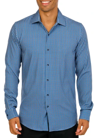 Thumbnail 1: Eddie Bauer Men's Long Sleeve Plaid Woven Button Up Collared Shirt 