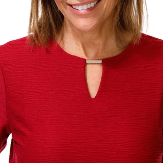 Thumbnail 3: Coral Bay Women's Petite Short Sleeve Textured Top 