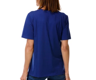 Thumbnail 2: Coral Bay Women's Short Sleeve Palm Print with Rhinestones Top 
