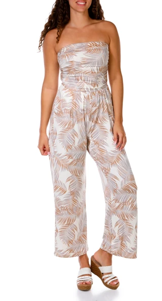 Thumbnail 1: Heart & Hips Juniors Tropical Tube Top Palazzo Jumpsuit 