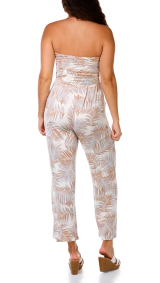 Thumbnail 3: Heart & Hips Juniors Tropical Tube Top Palazzo Jumpsuit 