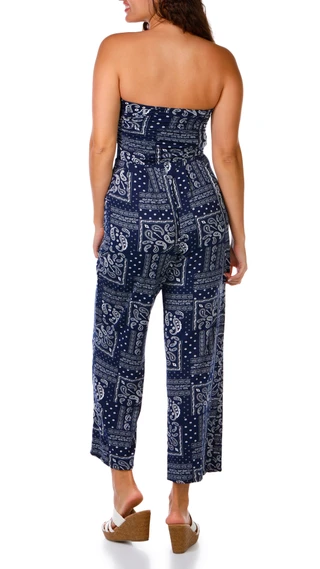 Thumbnail 3: Heart & Hips Juniors Tropical Tube Top Palazzo Jumpsuit 