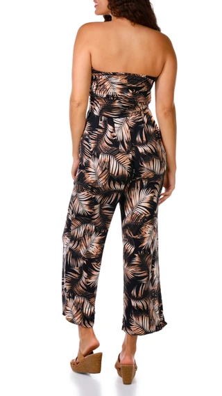 Thumbnail 3: Heart & Hips Juniors Tropical Tube Top Palazzo Jumpsuit 
