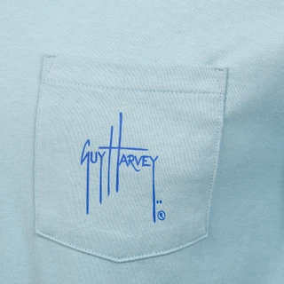 Thumbnail 3: Guy Harvey Men's Short Sleeve Sunset Paradise Pocket Tee  