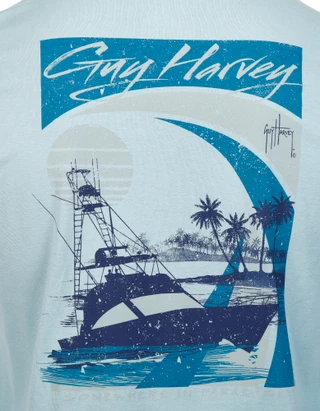 Thumbnail 4: Guy Harvey Men's Short Sleeve Sunset Paradise Pocket Tee  