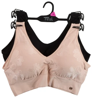 Thumbnail 1: REAL UNDERWEAR Plus Seamless Textured V-Neck Bras 