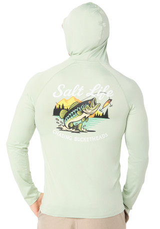 Thumbnail 3: Salt Life Men's Long Sleeve Fishing Shirt w/ Hood  