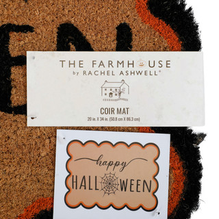 Thumbnail 2: RACHEL ASHWELL 20x34 Happy Halloween Spider Web Coir Rug 