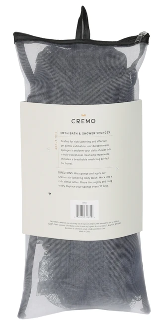 Thumbnail 2: CREMO 4 Pk Mesh Bath & Shower Sponges with Mesh Bag 