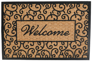 Thumbnail 1: Home Essentials 24x36 Framed Welcome Leaf Scrolls Doormat 