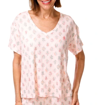 Thumbnail 3: IZOD Women's Palm Frond Pajama Shorts Set 