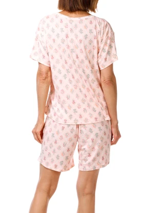 Thumbnail 4: IZOD Women's Palm Frond Pajama Shorts Set 