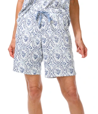 Thumbnail 3: IZOD Women's Palm Frond Pajama Shorts Set 