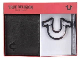 Thumbnail 1: True Religion Men's 2 Pc Bifold Wallet & Horseshoe Carabiner Gift Set 